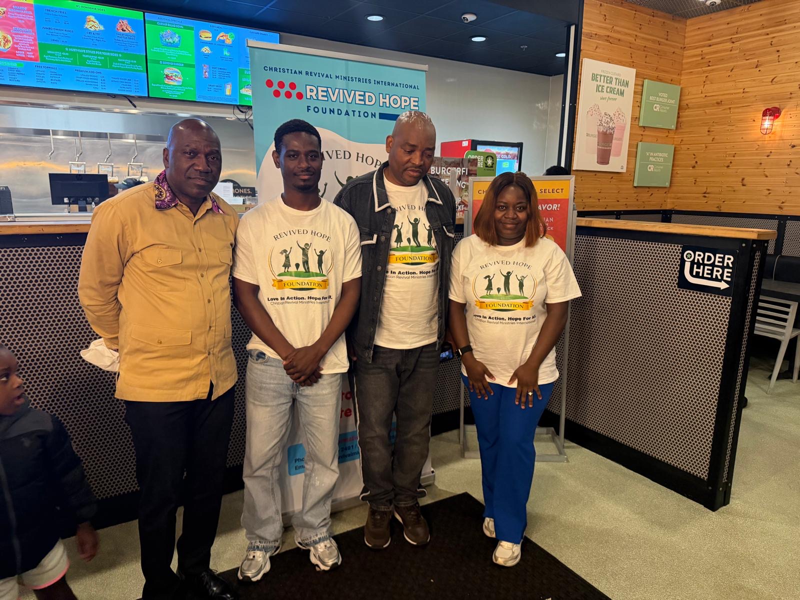 Family receiving support from foundation volunteers