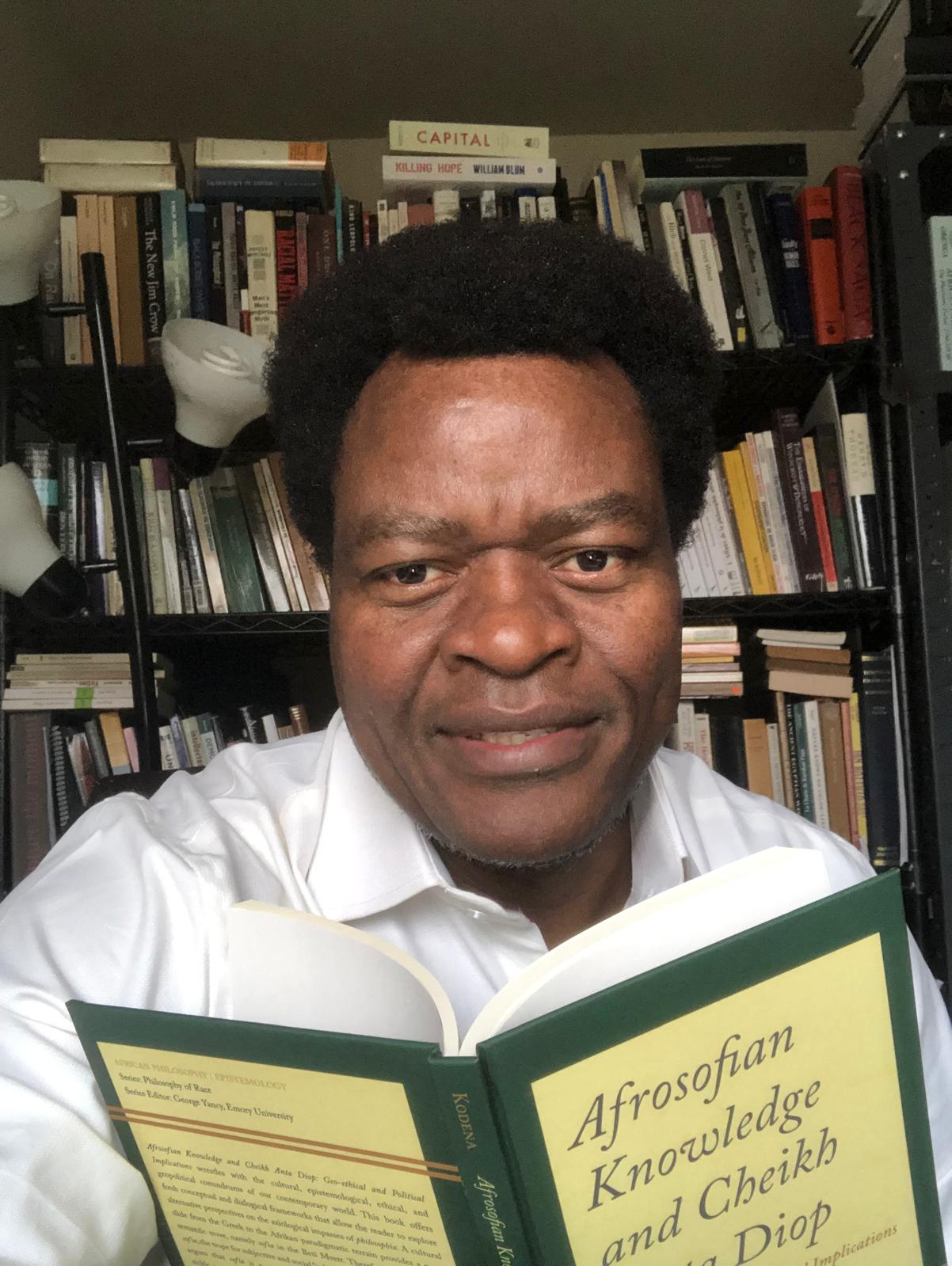 François Kodena presenting his published work.