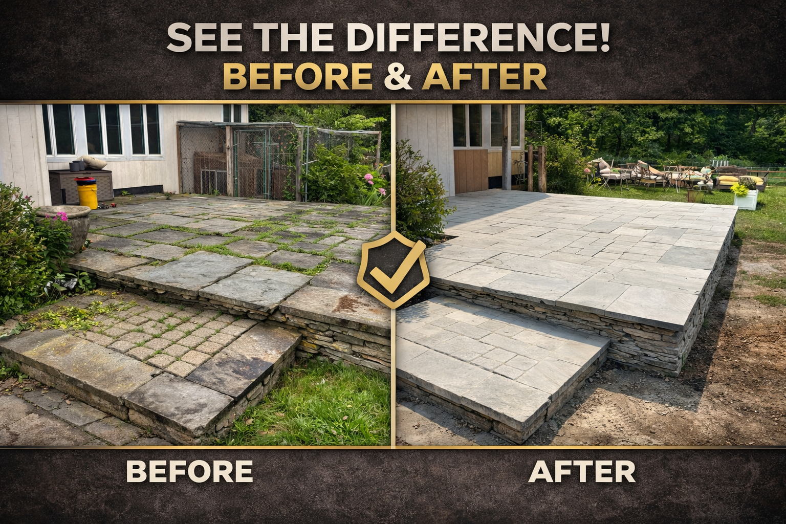 Before and after gutter cleaning by Alyjestic LLC