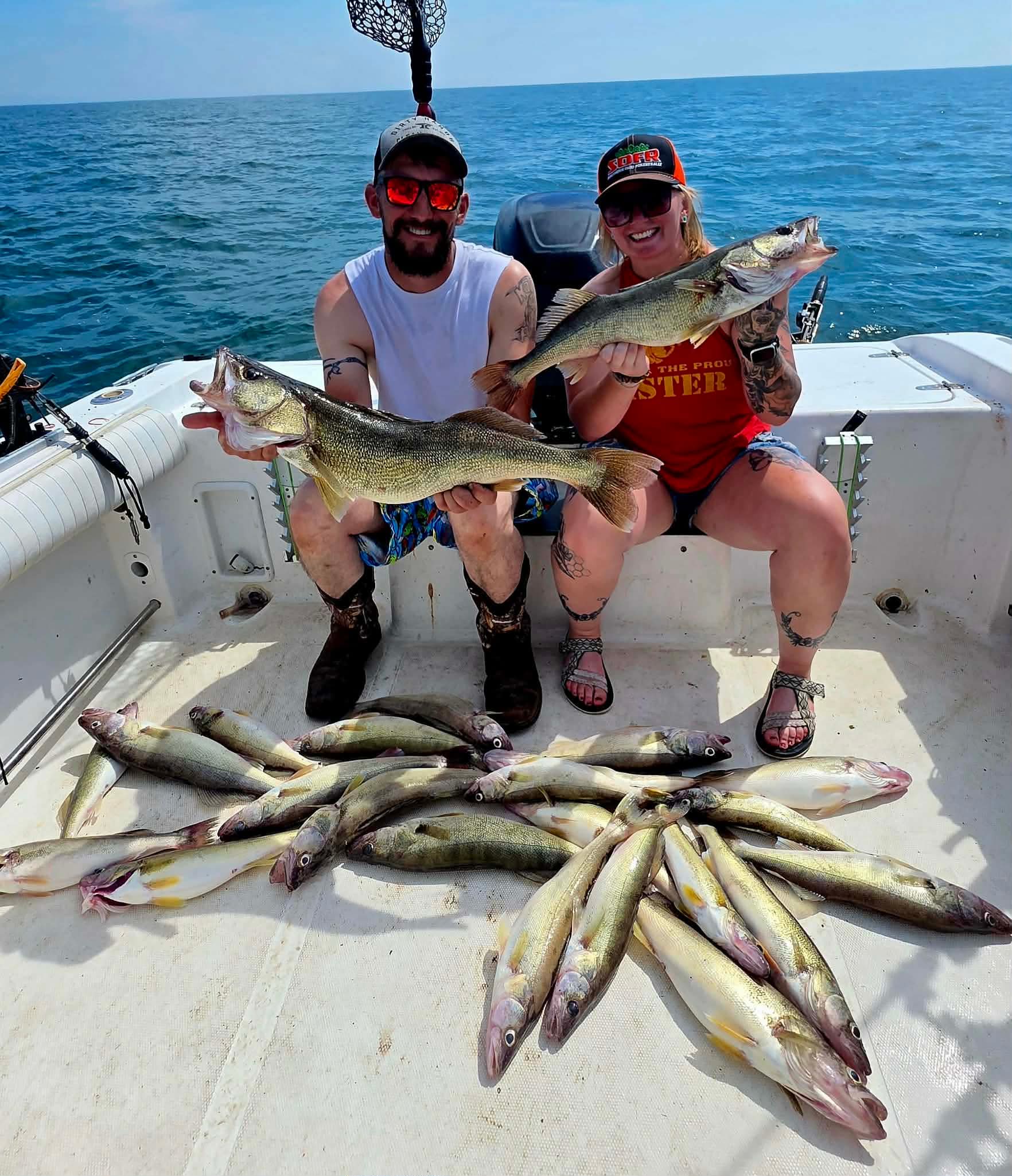 Guests on the water with Boundless Outdoorz on Lake Erie