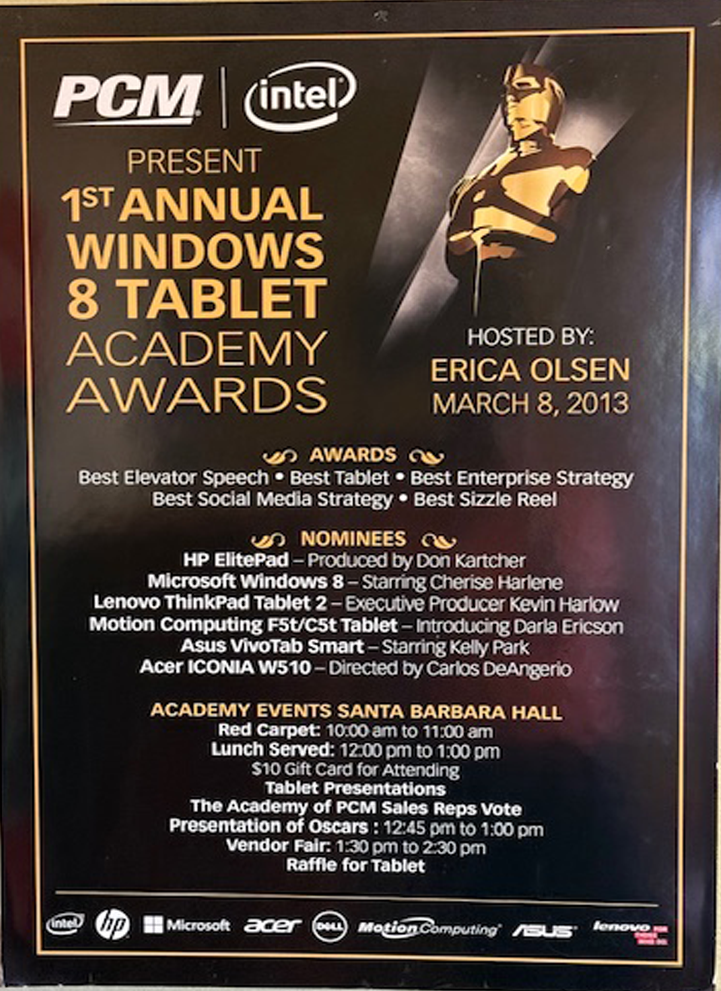 Intel · Windows 8 Tablet Awards