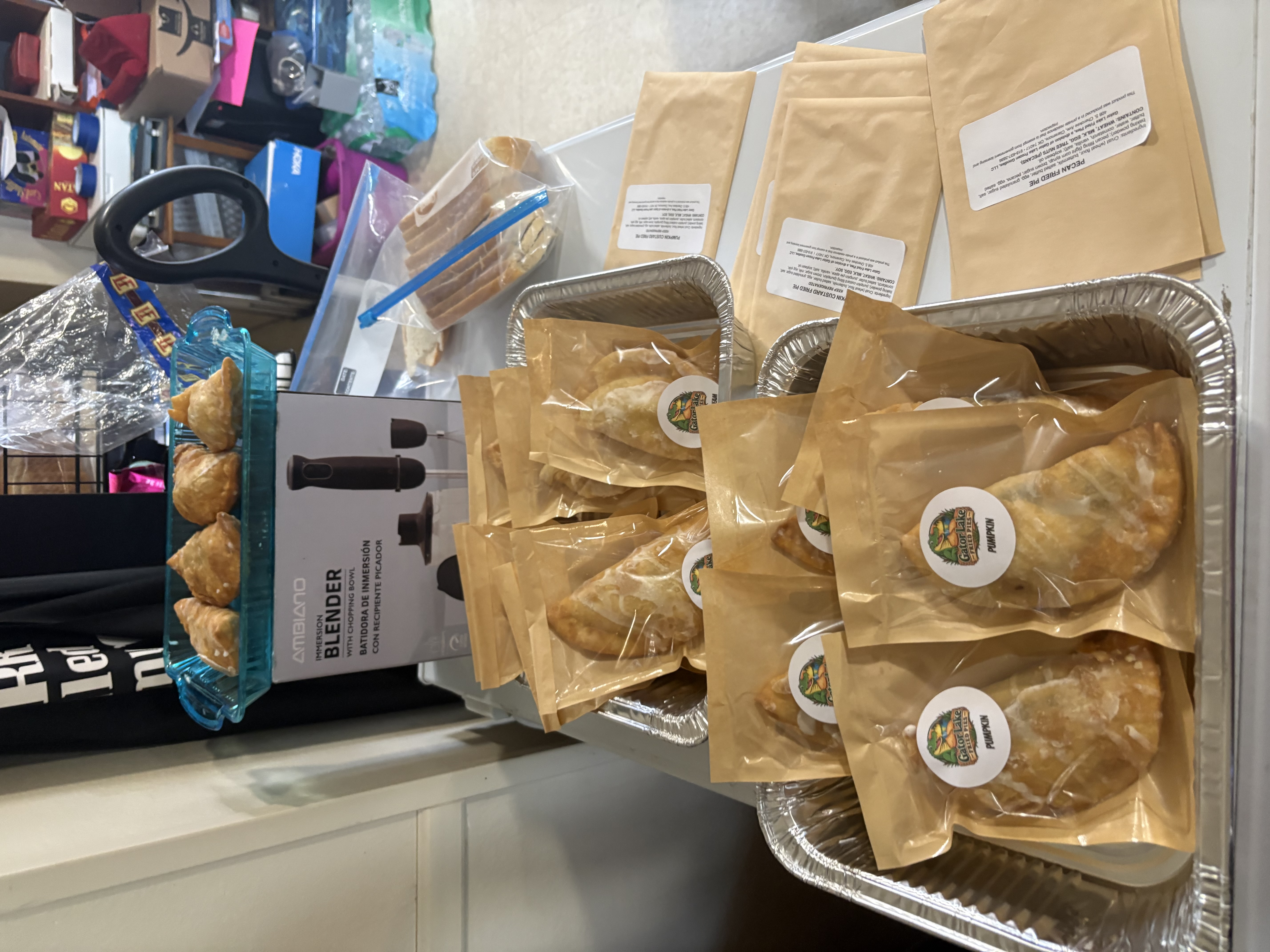 Fried pies packaged and ready to go