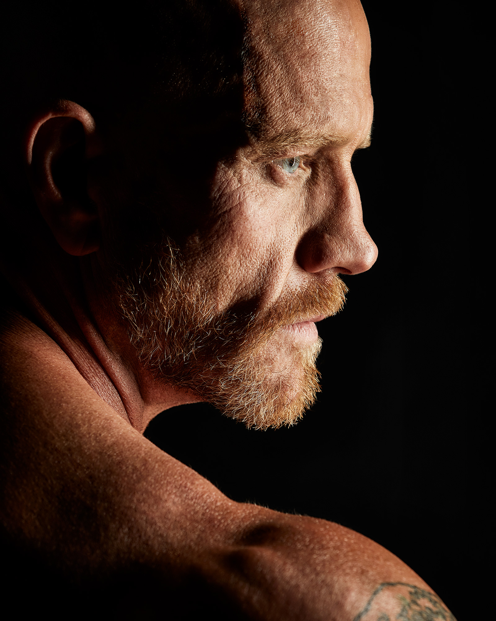 Cinematic portrait of actor and executive producer James Burbage