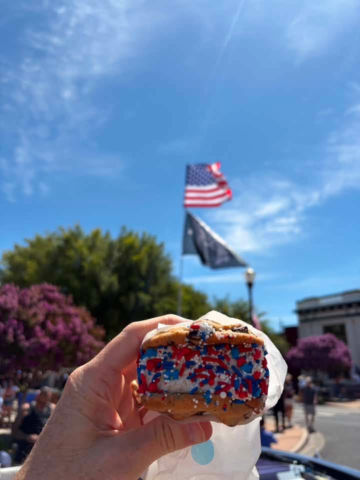 Ice cream cookie sandwich at a Brentwood Treat Trike event