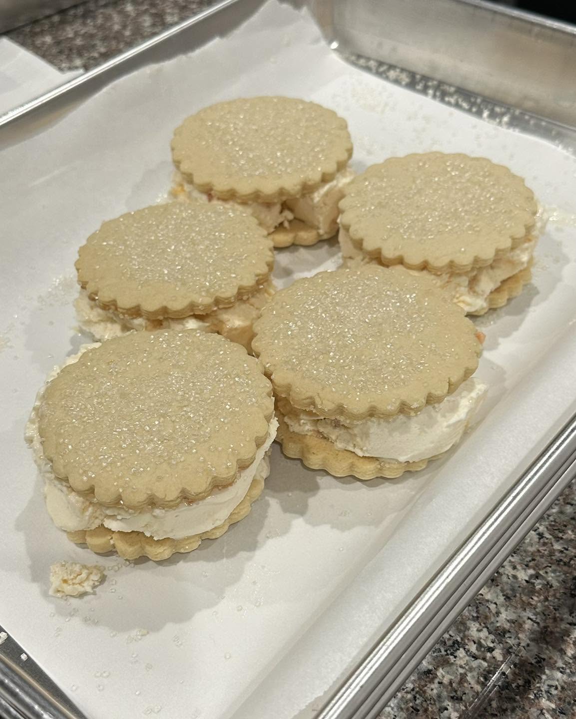 An ice cream sandwich held up at a Brentwood event