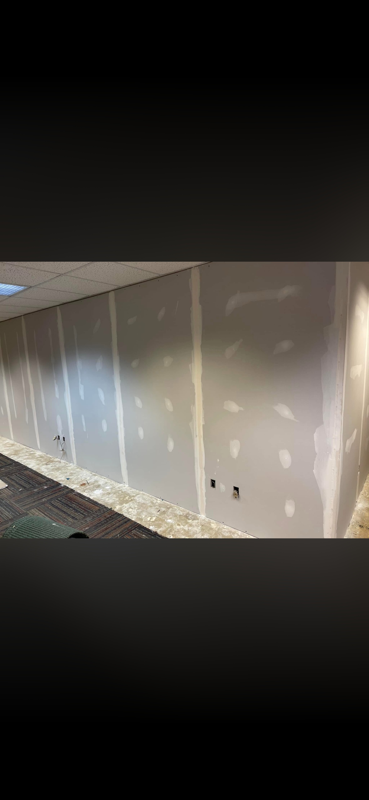 Freshly painted interior wall