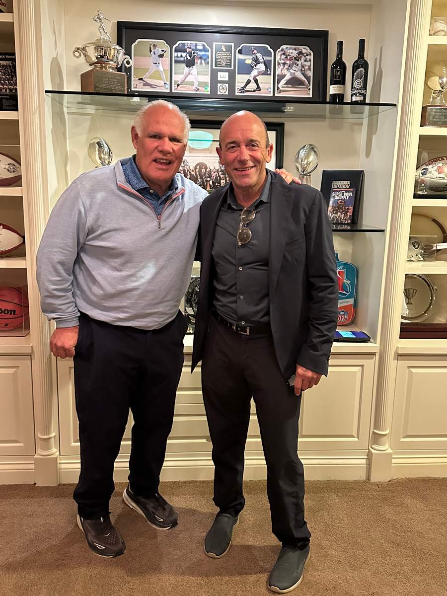 Ken Valdiserri with Matt Suhey at the 40th anniversary party, September 2025
