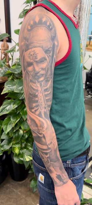 Full color tattoo sleeve section