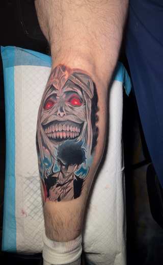Color portrait tattoo by Josue Valdez