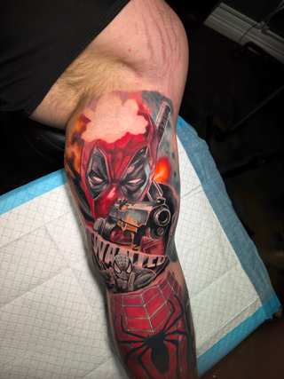 Black and grey tattoo detail by Josue Valdez
